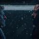 Wilford and Layton facing off in the snow.